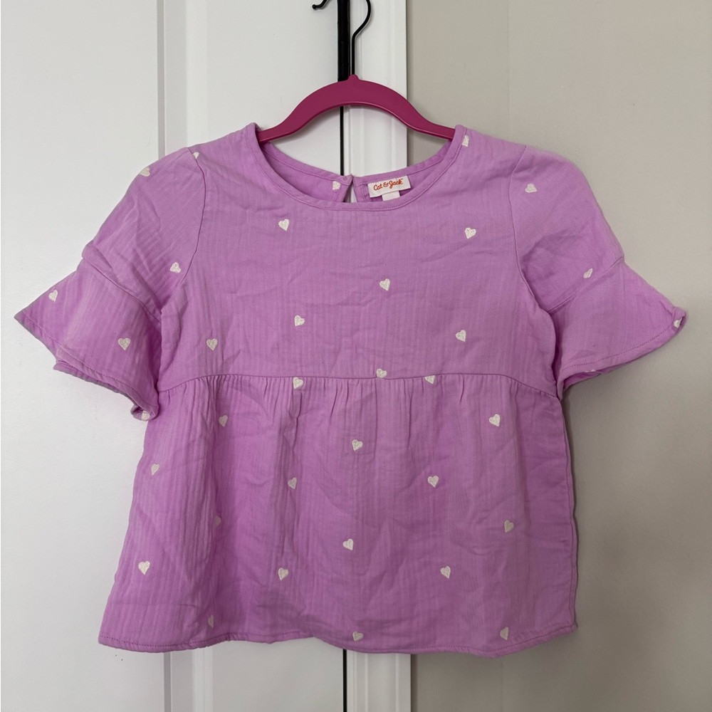 Cat & Jack Purple Polka Dot Blouse